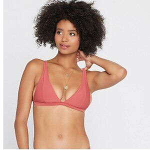 💕L*SPACE💕 Eco Chic Repreve Nina Bikini Top ~ Ribbed Textured Brick DD NWT